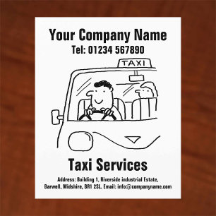 Mietwagen & Taxi Services Cartoon Design Flyer