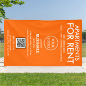 Mietwohnungen Moderne Orange Logo QR Code Banner (Außenbereich)