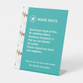 Mietwohnungsregeln Retro-Sternexplosion Sockelschild (Vorderseite)