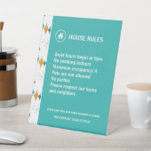 Mietwohnungsregeln Retro-Sternexplosion Sockelschild (In SItu)