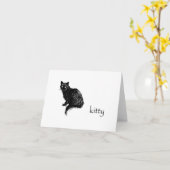 Miezekatze-Anmerkungs-Kartenfreier raum nach innen Karte (Gelbe Blume)