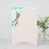 Miezekatze auf Vorhang-Gewohnheits-Briefpapier Briefpapier (Stehend Vorderseite)