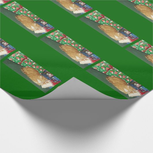 Miezekatze für Weihnachten Geschenkpapier (Ecke)