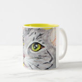 Miezekatze-Gesicht Zweifarbige Tasse (VorderseiteRechts)