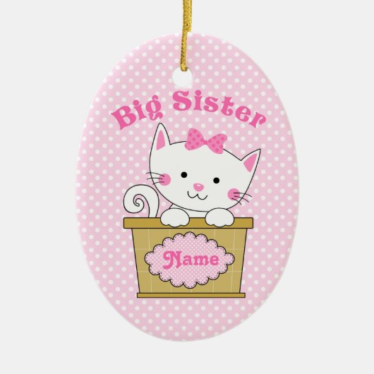Miezekatze-große Schwester Keramikornament (Vorne)