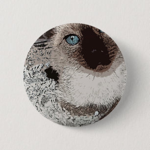 Miezekatze-Haustiertier-Freundfamilienkunst der Button