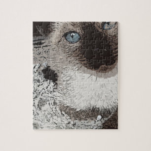Miezekatze-Haustiertier-Freundfamilienkunst der Puzzle