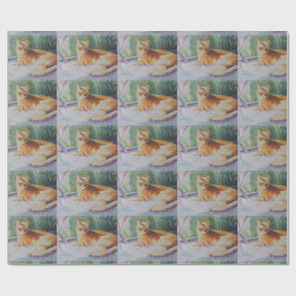 Miezekatze-Katze im Fenster Geschenkpapier