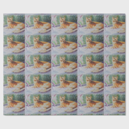 Miezekatze-Katze im Fenster Geschenkpapier (Flach)