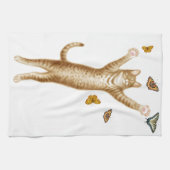Miezekatze-Katze mit Schmetterlings-Geschirrtuch Geschirrtuch (Horizontal)