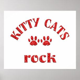 Miezekatze-Katzen-Felsen Poster