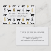 Miezekatze-Katzen im Gold und im Visitenkarte (Vorne/Hinten)