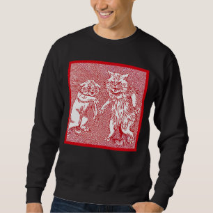 Miezekatze-Katzen im Rot durch Louis Wain Sweatshirt