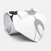 Miezekatze-Katzen-Muster Krawatte (Gerollt)