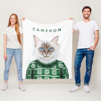 Miezekatze-Katzen-Strickjacke | addieren Ihren Fleecedecke