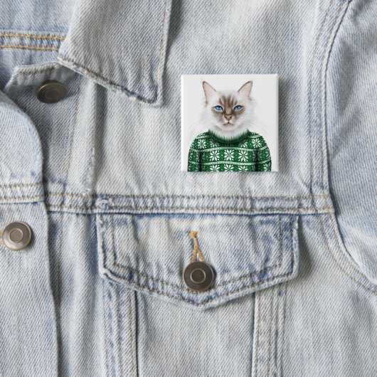 Miezekatze-Katzen-Strickjacke Button (Beispiel)