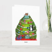 Miezekatze-Katzen-Weihnachtsbaum-Karte Feiertagskarte (Rückseite)