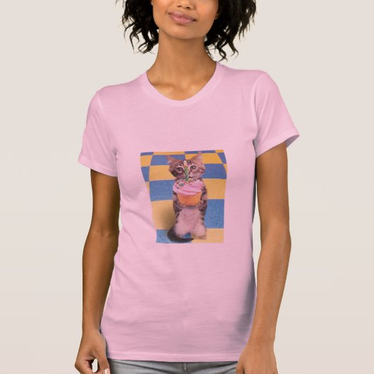 Miezekatze-kleiner Kuchen T-Shirt (Vorderseite)