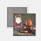 Miezekatze-Lagerfeuer Magnet (Vorderseite/Rückseite)
