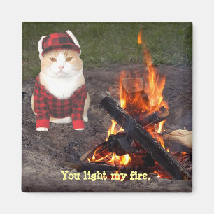 Miezekatze-Lagerfeuer Magnet