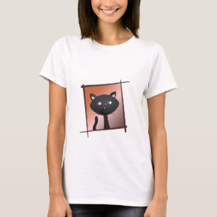 Miezekatze mit Essstäbchen-Spitze T-Shirt