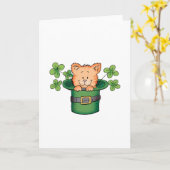 Miezekatze St. Patricks Karte (Gelbe Blume)