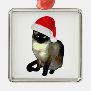 Miezekatze-Tatzen, siamesische Katze Silbernes Ornament