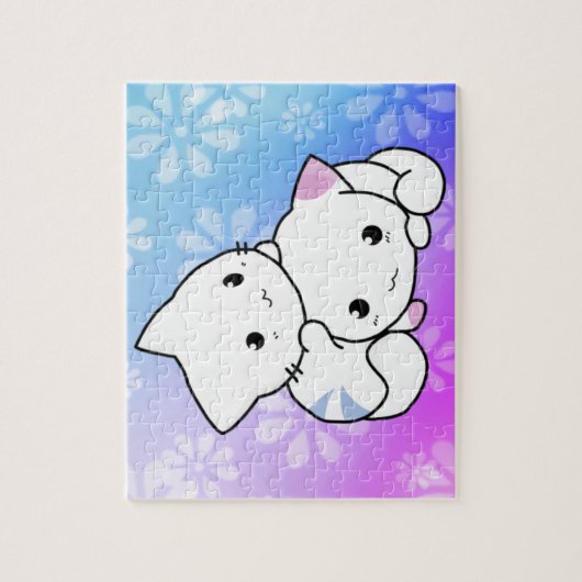 Miezekatze-Umarmung Puzzle (Vertikal)