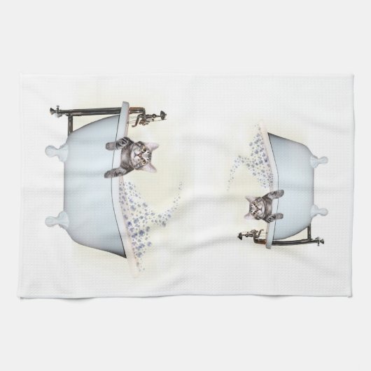 Miezekatzebadzeit Geschirrtuch (Horizontal)