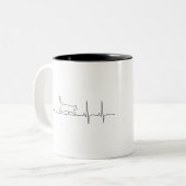 Miezekatzeherzschlag Zweifarbige Tasse (Vorderseite Links)