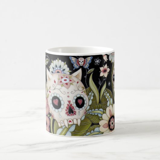 MiezekatzeScull und Luna-Motte Kaffeetasse (Mittel)