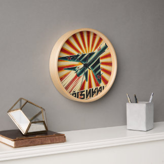 MiG-15 Vintage Sowjet Propagandaposter Uhr