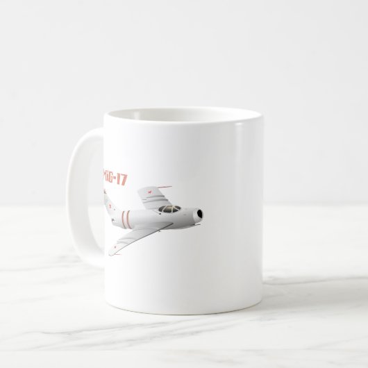 MiG-17 sowjetischer Jet-Kämpfer Kaffeetasse (Vorderseite Links)