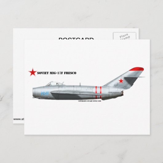 MiG-17F Fresco-Jet-Kämpfer Postkarte (Vorne/Hinten)