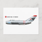 MiG-17F Fresco-Jet-Kämpfer Postkarte (Vorderseite)
