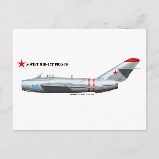 MiG-17F Fresco-Jet-Kämpfer Postkarte (Vorderseite)