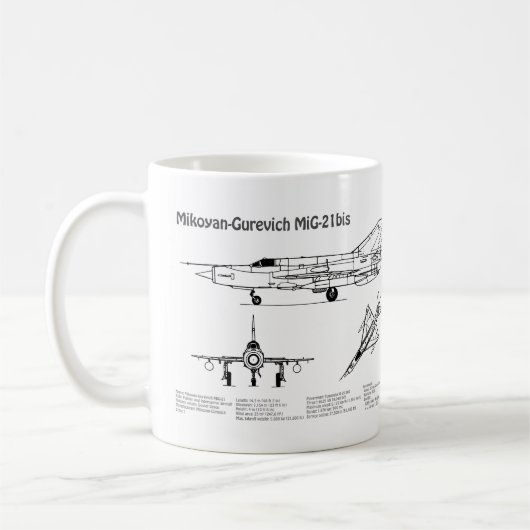 MiG-21 bis - Flugzeugkonzepte BD Kaffeetasse (Links)