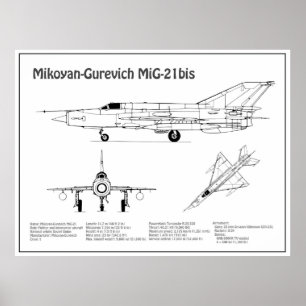 MiG-21 bis - Flugzeugkonzepte BD Poster