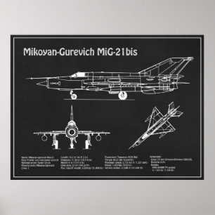 MiG-21 bis - Flugzeugkonzepte PD Poster