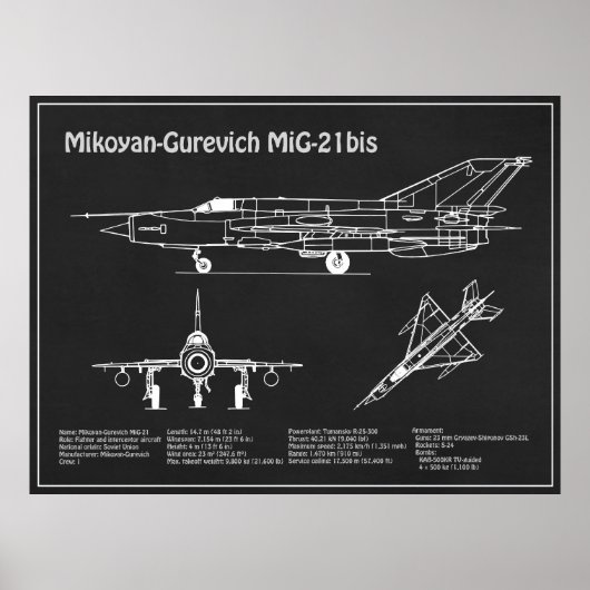 MiG-21 bis - Flugzeugkonzepte PD Poster (Vorne)