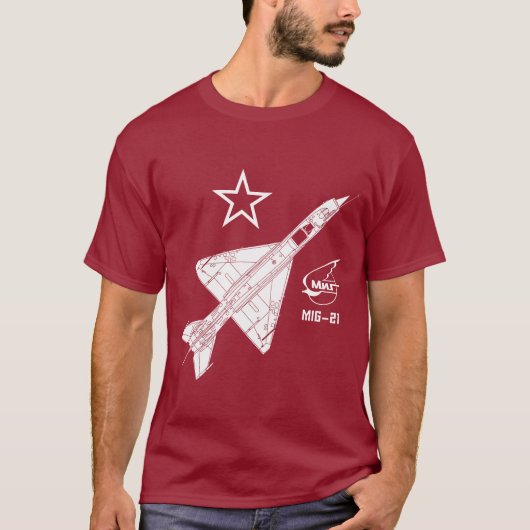 Mig-21 Fishbed Russe-Düsenjäger T-Shirt (Vorderseite)