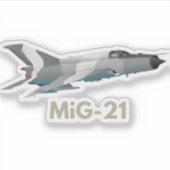 MiG-21 Jet Figter Aufkleber (Vorderseite)