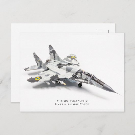 Mig-29 Fulcrum C Ukrainische Luftwaffe Postkarte (Vorne/Hinten)