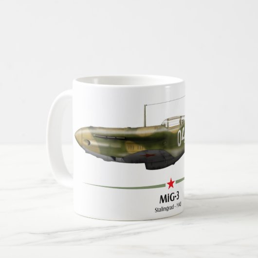 MiG-3 kämpft von Stalingrado - 1942 Kaffeetasse (Vorderseite Links)