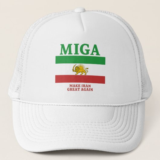 MIGA Hat – Make Iran Great Again Cap. Truckerkappe (Vorderseite)