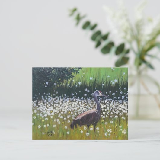 Migating Sandhill Cranes Postkarte (Stehend Vorderseite)