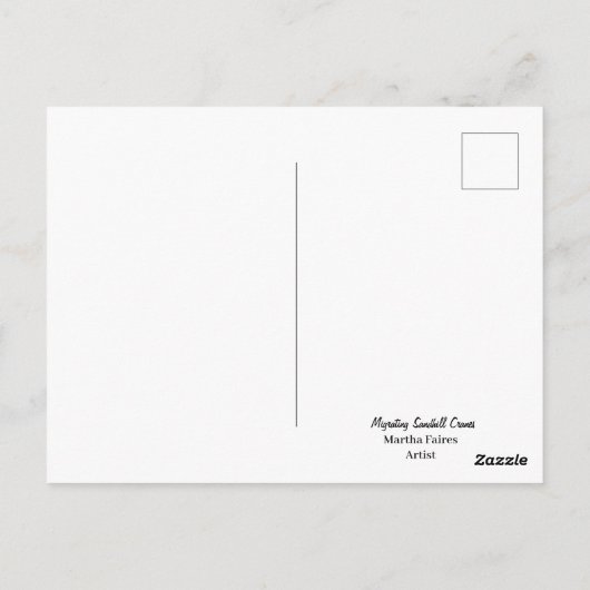 Migating Sandhill Cranes Postkarte (Rückseite)