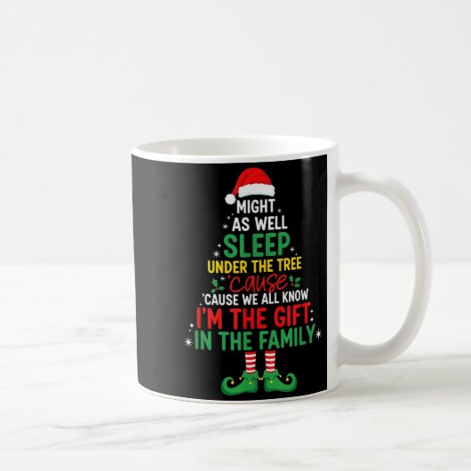 Might As Well Sleep Under The Tree Funny Christmas Kaffeetasse (Rechts)