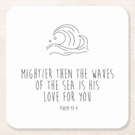 Mightier than the waves of the sea rechteckiger pappuntersetzer