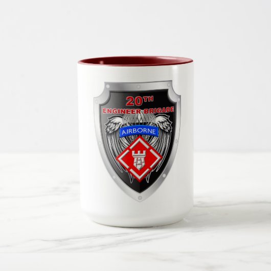 Mighty 20. Engineer Brigade-Im Flugzeug Wappen Tasse (Zentrum)